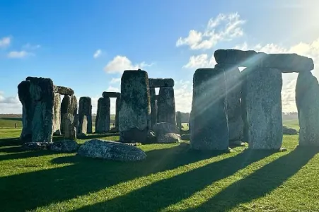 Stonehenge with shadows cast